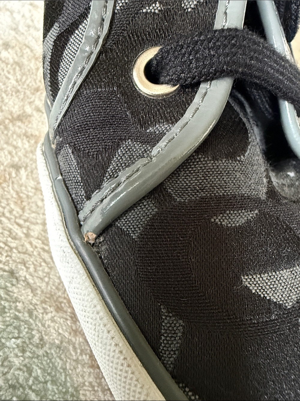 Coach “Dee” Women’s Black Gray Low Top Canvas Lace-Up Sneakers, Size 10B - Picture 6 of 7
